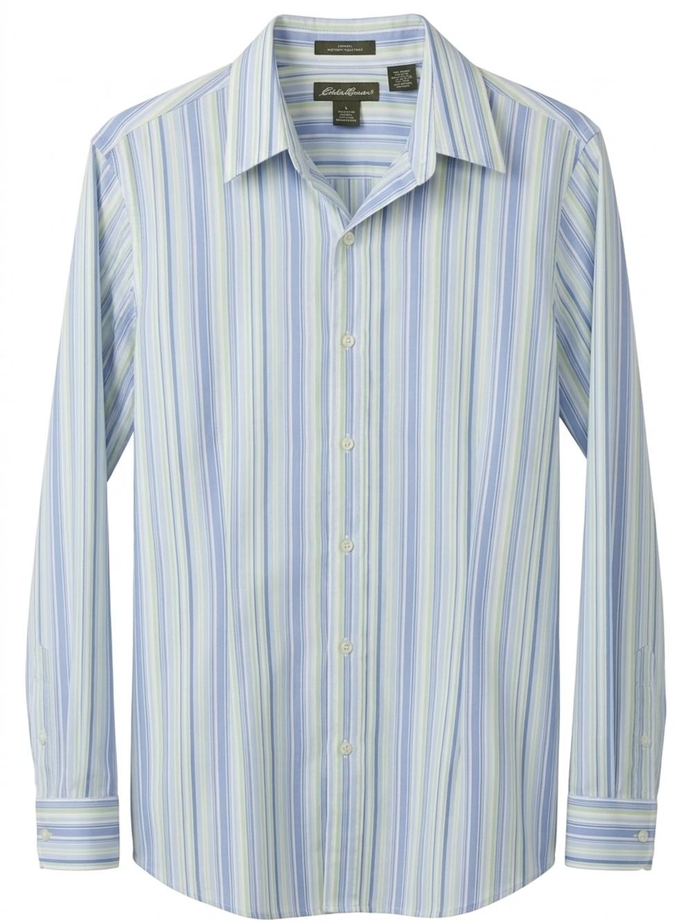 Eddie Bauer Light Blue & Green Stripe Women's Dress Shirt